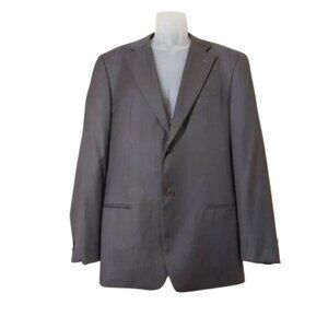 Armani Collezioni Gray Pinstripe Two-Button Wool Sports Coat Blazer Jacket - 42L